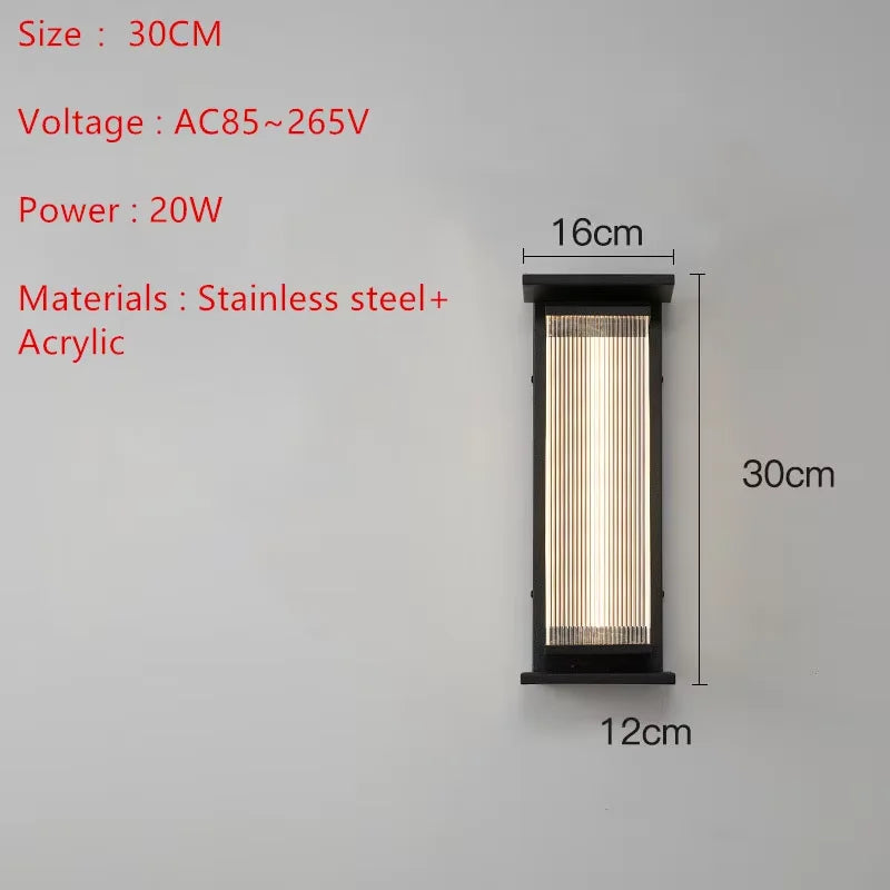 Outdoor Solar LED Wall Light Waterproof Porch Garden Lamp