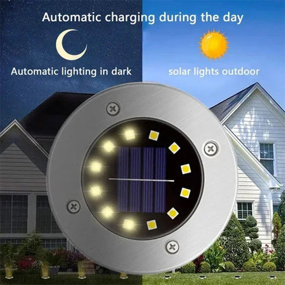 Solar Underground Disk Lights for Pathways and Lawns