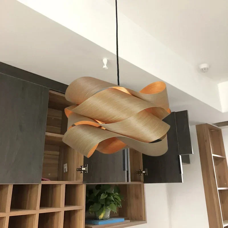 Wooden Pendant Lamp Southeast Asian Bedroom Restaurant Light