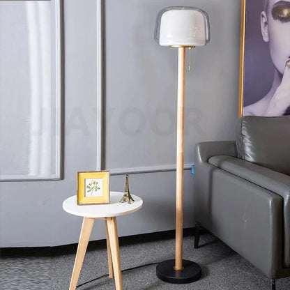 Modern Glass Floor Lamp – Elegant Decorative Lighting for Living Room