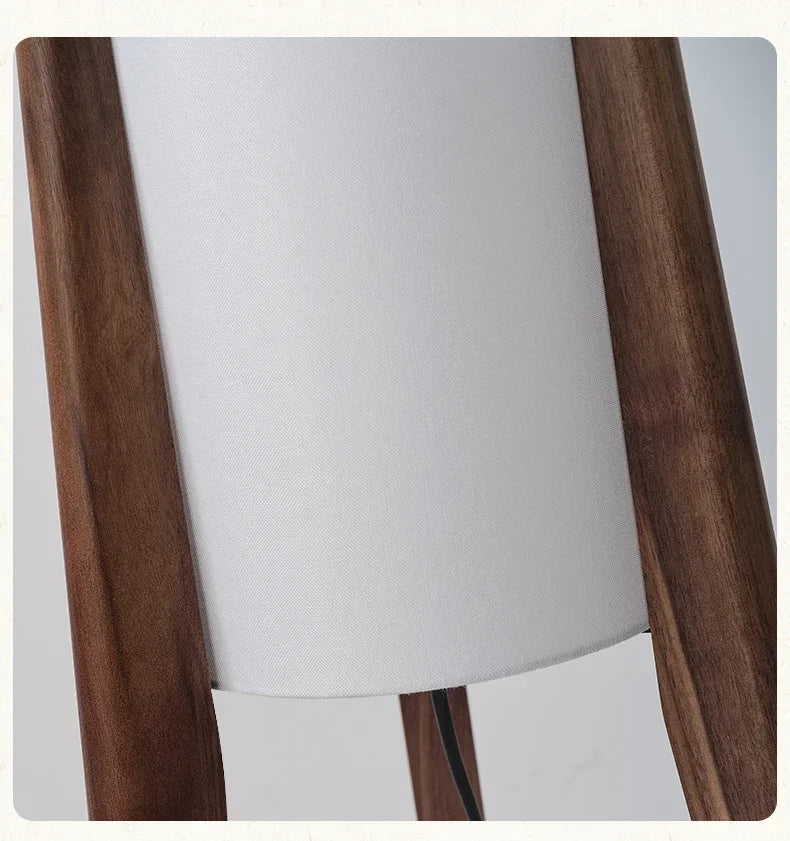 Wabi-Sabi Floor Lamp – Japanese Zen Style Black Walnut Ambient Light
