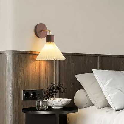 Nordic Wooden Wall Lamp for Cozy Bedrooms