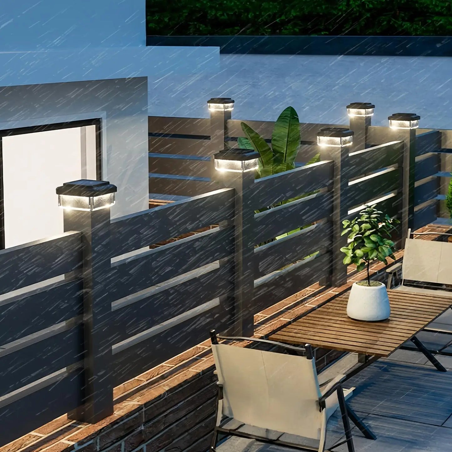 Solar LED Post Cap Light Waterproof Fence Garden Lamp