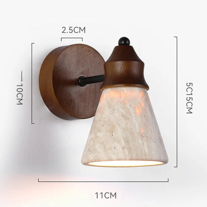 Natural Travertine Stone Wall Sconce for Bedrooms
