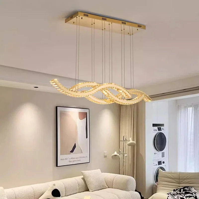Luxury Crystal Pendant Light Living Room Dining Ceiling Lamp