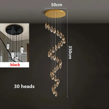 Modern Crystal Pendant Chandelier for High Ceilings