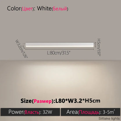 Modern Long Strip Ceiling Light for Kitchens and Hallways