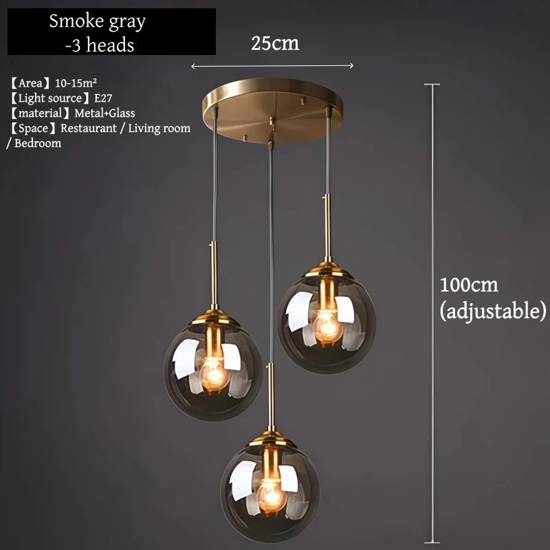 Modern Luxury Glass Pendant Light Nordic LED Hanging Lamp