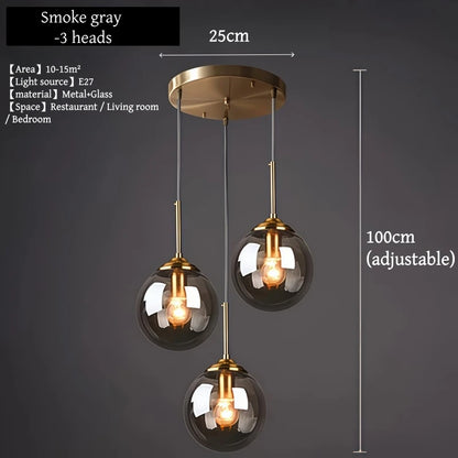 Modern Luxury Glass Pendant Light Nordic LED Hanging Lamp