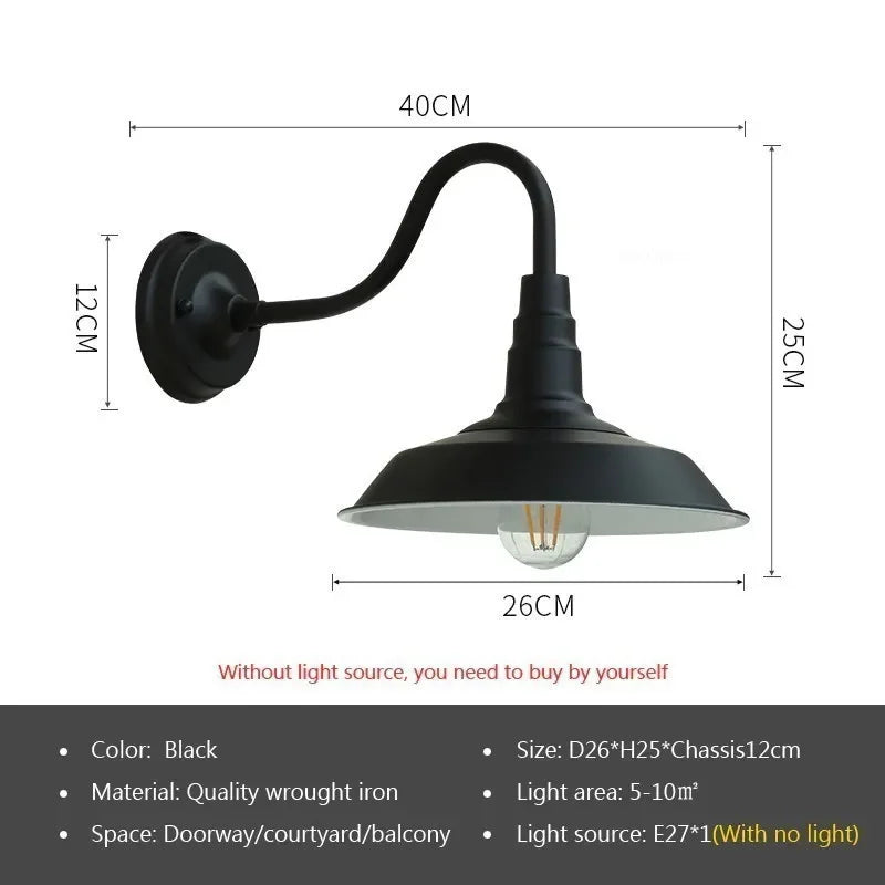 Retro Waterproof Outdoor Wall Light for Garden Entrances