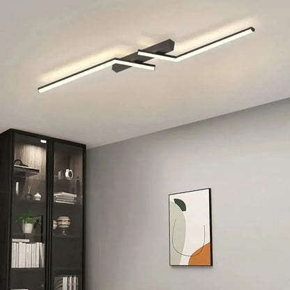 Modern LED Line Ceiling Light Living Room Dining Room Fixture