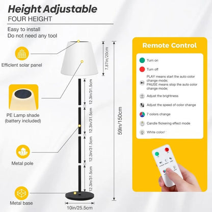 Solar Outdoor Floor Lamp with Ambient Lighting