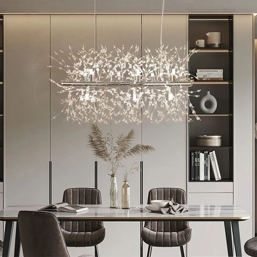 Modern Firework Crystal Chandelier Gold Sputnik Pendant Light