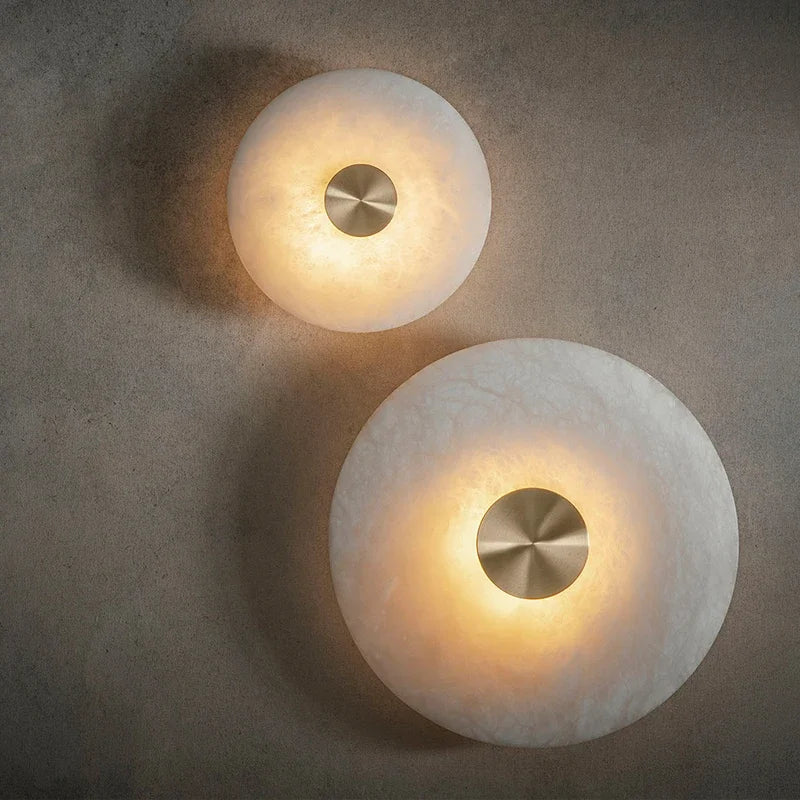 Modern Marble Brass LED Wall Sconce for Hallways