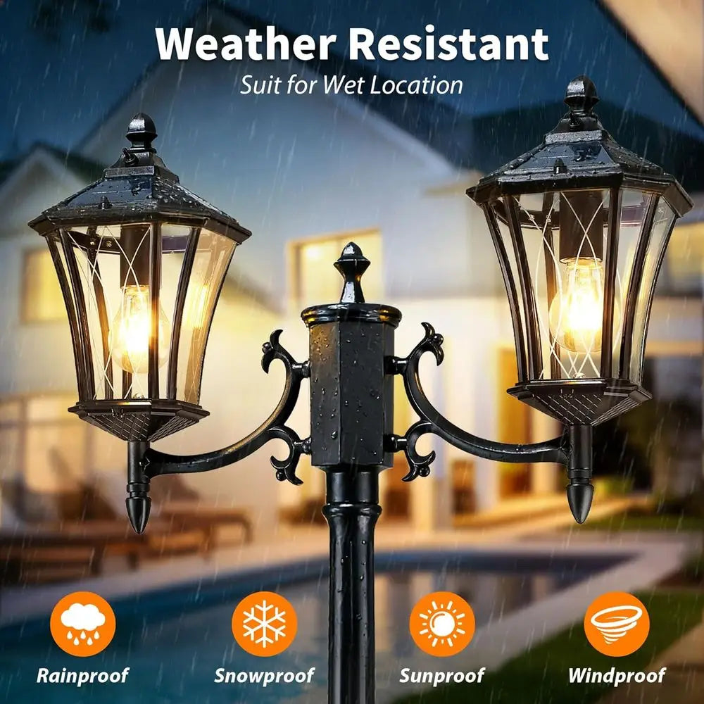 85 Inch Solar Lamp Post Outdoor Dusk to Dawn Garden Light