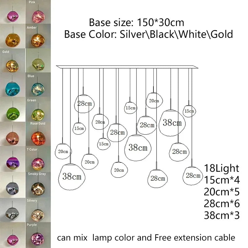 Nordic Lava LED Pendant Kitchen and Living Room Ceiling Lamp