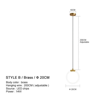 Minimalist Pendant Lamp Nordic Bedroom Bedside Hanging Light
