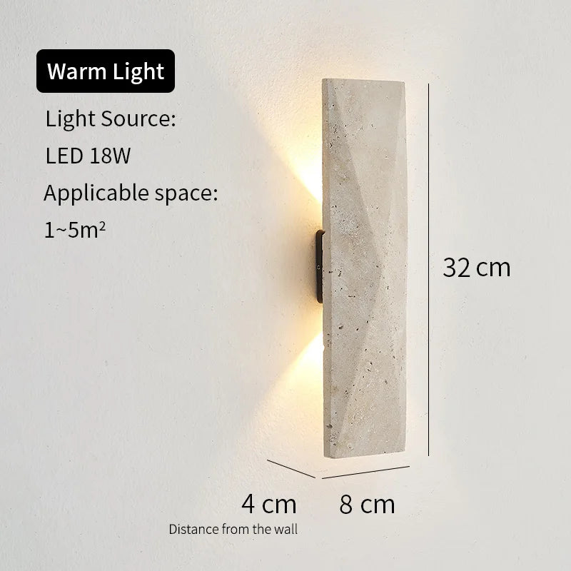Japanese Travertine Stone Wall Light for Cozy Interiors