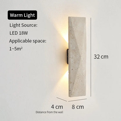 Japanese Travertine Stone Wall Light for Cozy Interiors