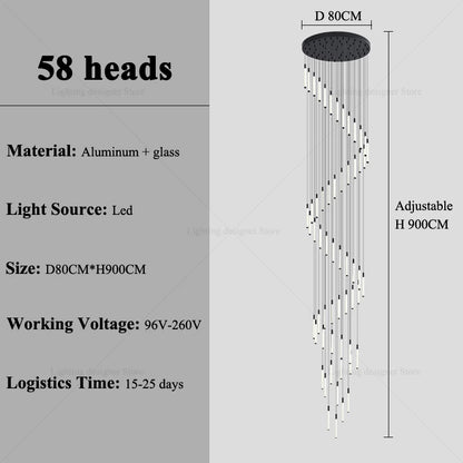 Modern Staircase Pendant Chandelier for High Ceilings