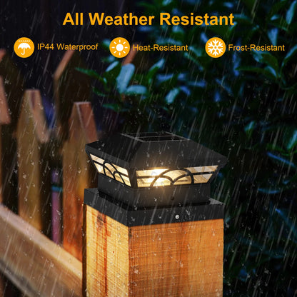 Solar Post Light Outdoor Waterproof Fence Pillar Lamp