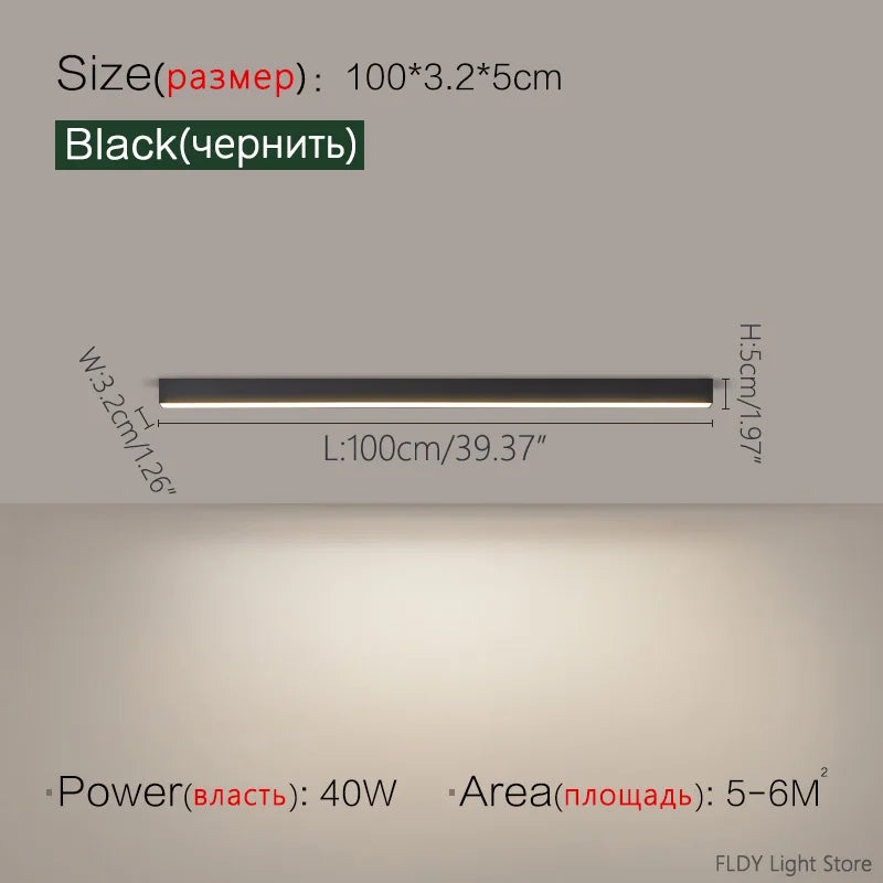 Minimalist LED Strip Ceiling Light for Modern Interiors