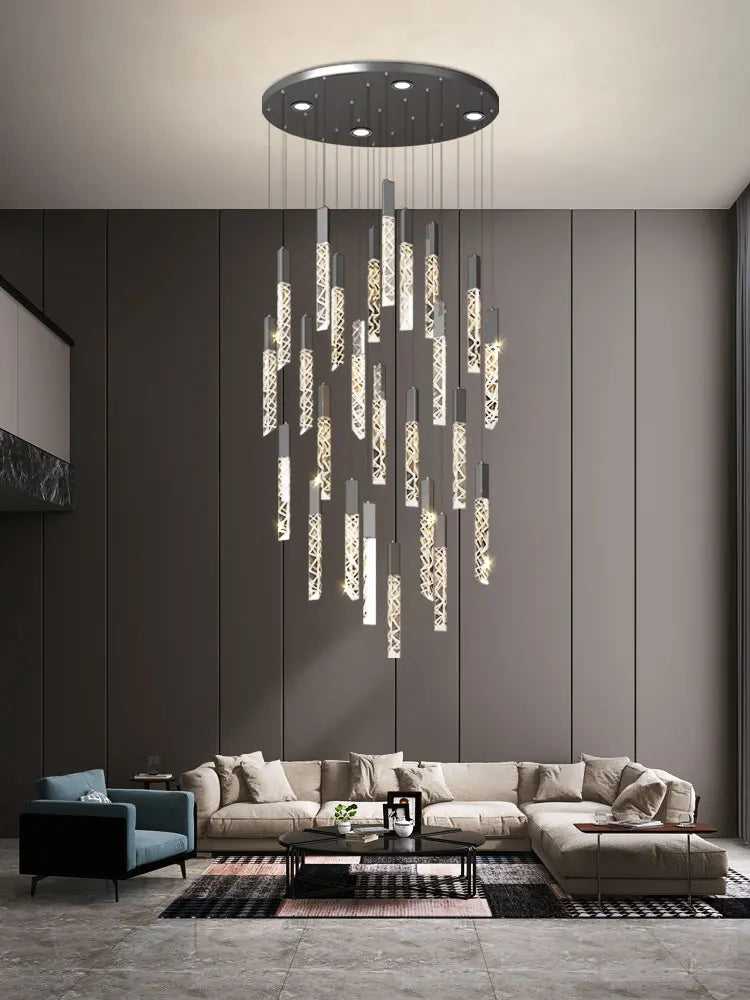 Spiral Crystal Staircase Chandelier for Luxury Interiors
