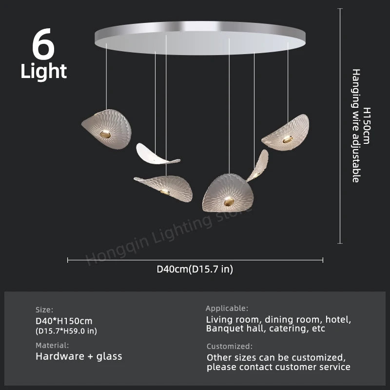Modern Glass Staircase Chandelier for High Ceilings