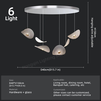 Modern Glass Staircase Chandelier for High Ceilings