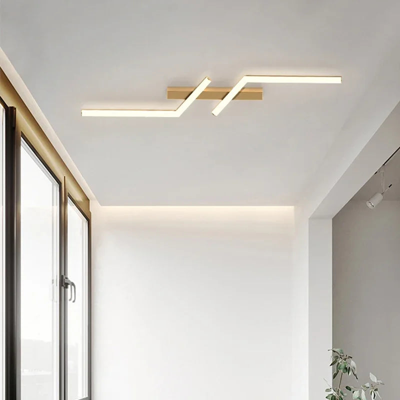 Modern LED Line Ceiling Light Living Room Dining Room Fixture