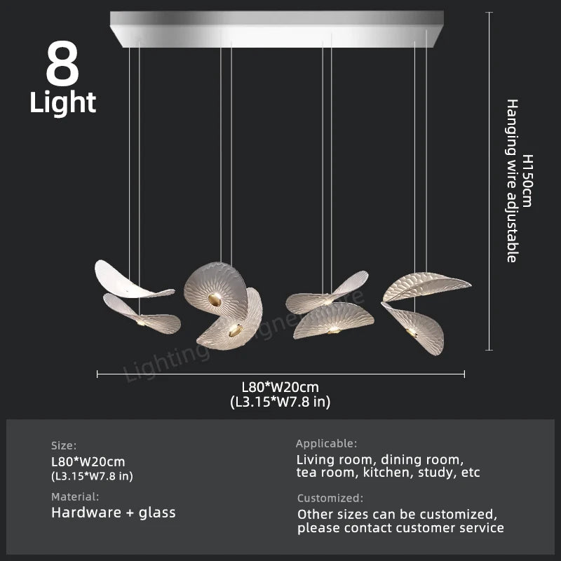 Modern Glass Staircase Chandelier for High Ceilings