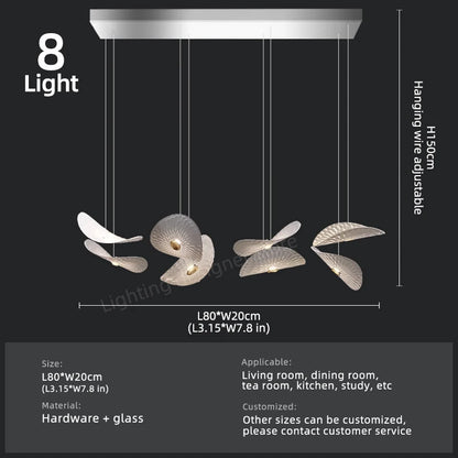 Modern Glass Staircase Chandelier for High Ceilings