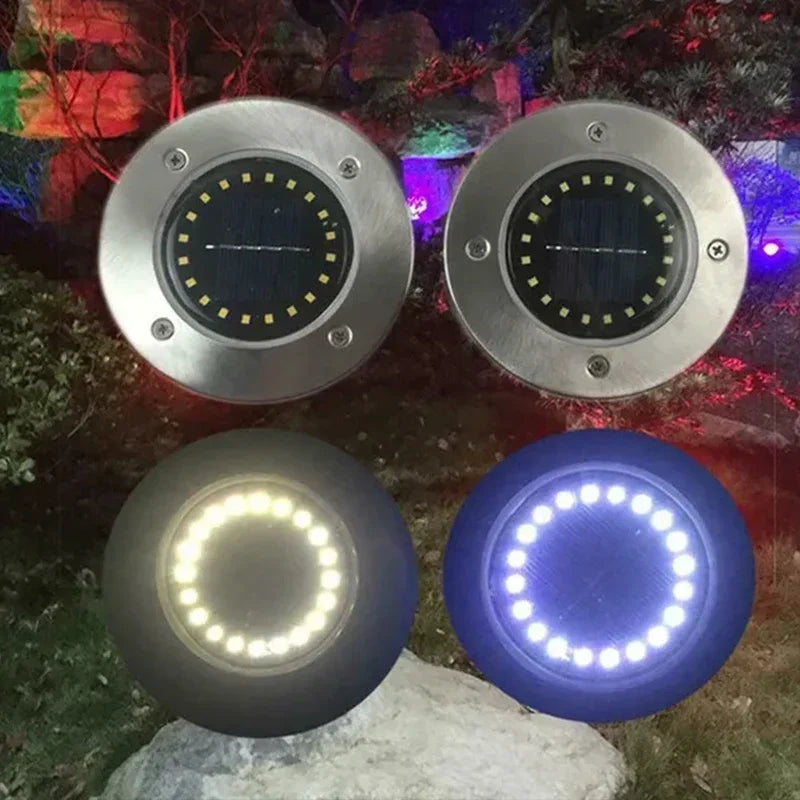 Solar Underground Disk Lights for Pathways and Lawns