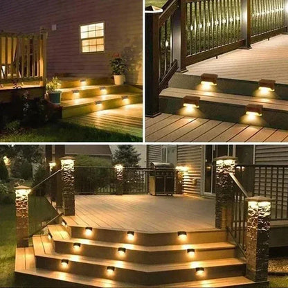 Solar LED Garden Step and Deck Lights Outdoor Patio Lighting
