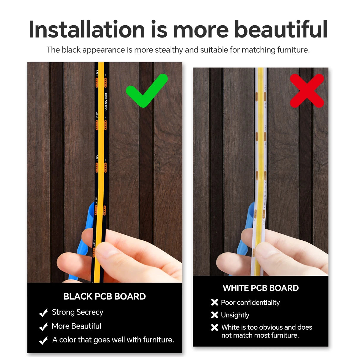Motion Sensor COB LED Strip Light for Wall Panels