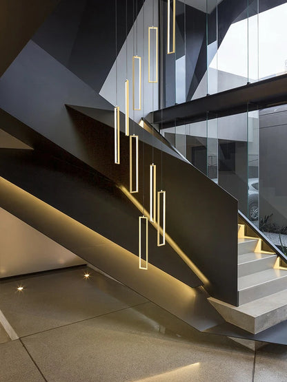 Modern Square Staircase Chandelier for Modern Spaces