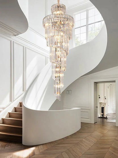 Luxury Crystal Staircase Chandelier for Grand Entrances