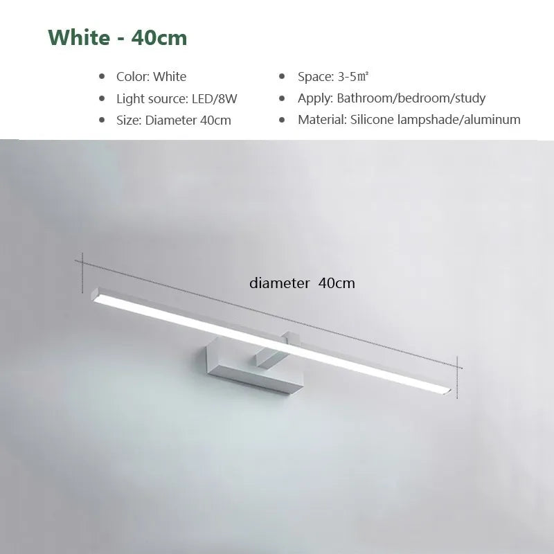 LED Bathroom Mirror Light Waterproof Makeup Wall Lamp