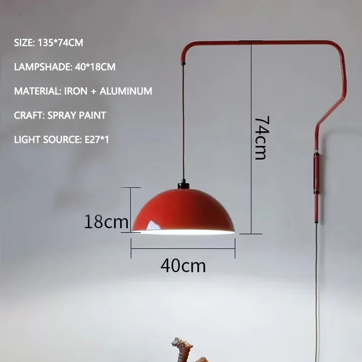 Rotatable Long Arm Wall Lamp for Reading Spaces