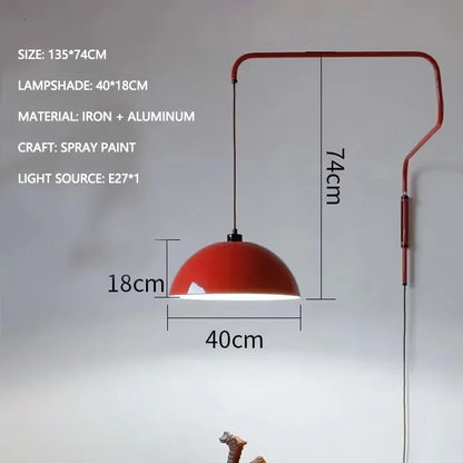 Rotatable Long Arm Wall Lamp for Reading Spaces