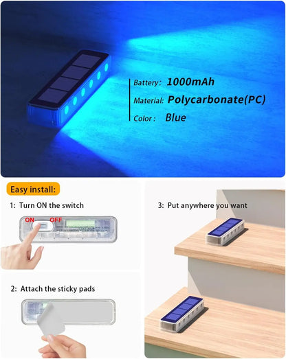 Solar LED Deck Step Lights for Outdoor Stairs
