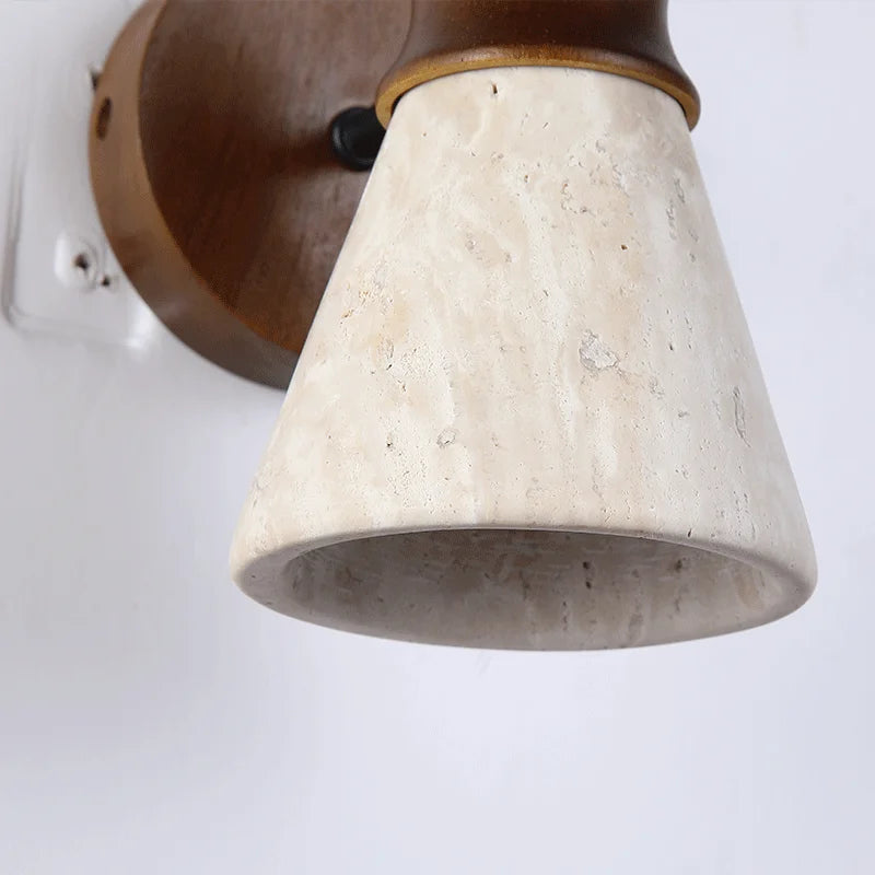 Natural Travertine Stone Wall Sconce for Bedrooms