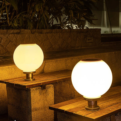 Solar Globe Lamp Outdoor Garden Landscape Pillar Light
