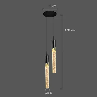 Nordic Crystal Pendant Light LED Bedroom Hanging Lamp