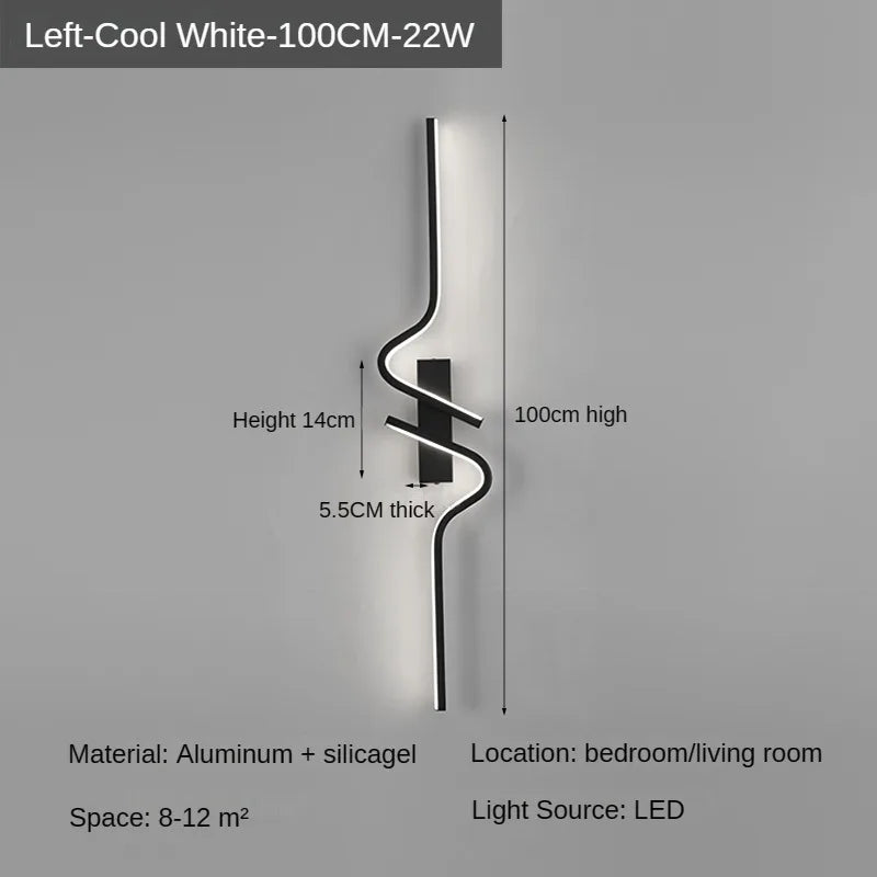 Minimalist LED Wall Light Bedroom Bedside Living Room Sconce
