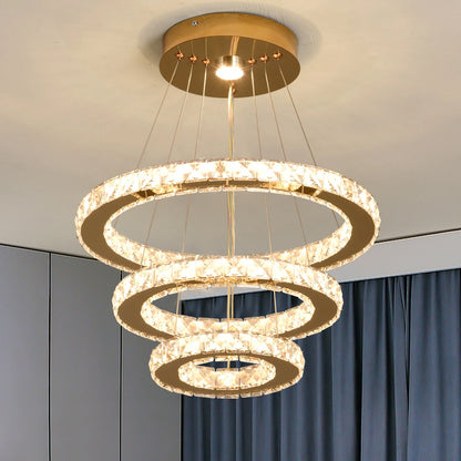 French Crystal Chandelier LED Dining Room Ceiling Light