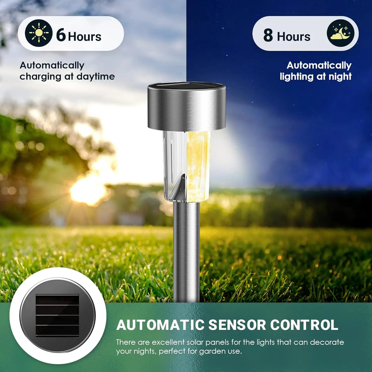 Solar Stainless Steel Pathway Lights for Outdoor Walkways