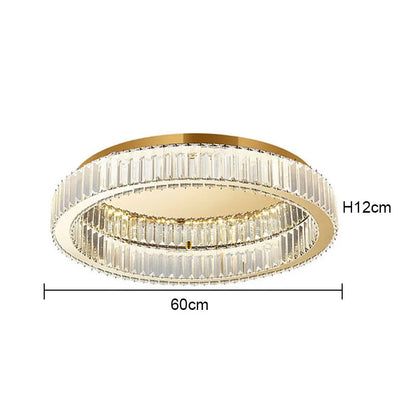 Modern Gold Crystal Ceiling Chandelier LED Living Room Light