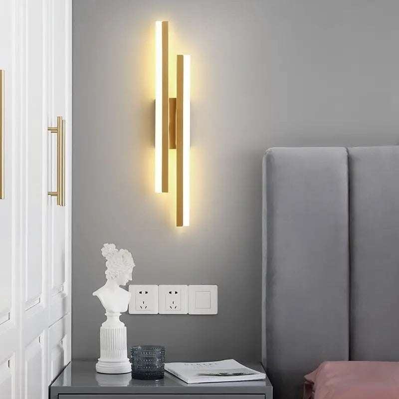 LED Bedroom Wall Sconce Copper Acrylic Living Room Lamp
