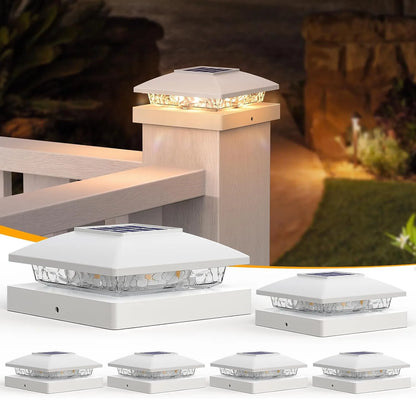 Solar Post Cap Lights Waterproof Fence Garden LED Lamp